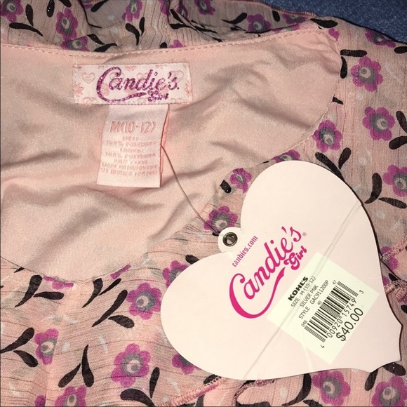 Candie’s girl,pink floral top.Size M (10-12). - Picture 5 of 5